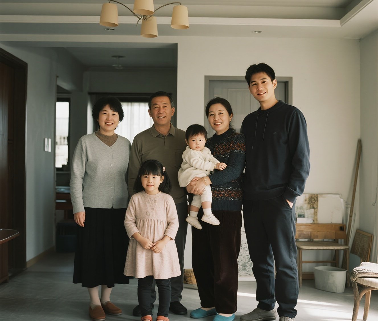 一家人开开心心的住进新家