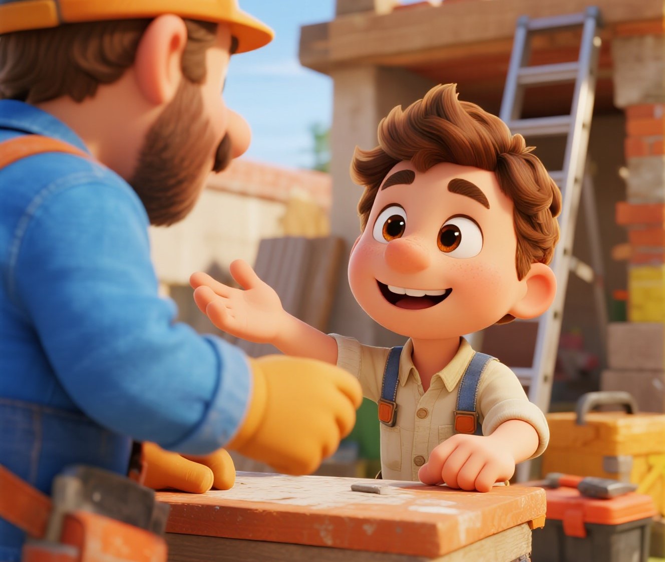 工头正在与设计洽谈