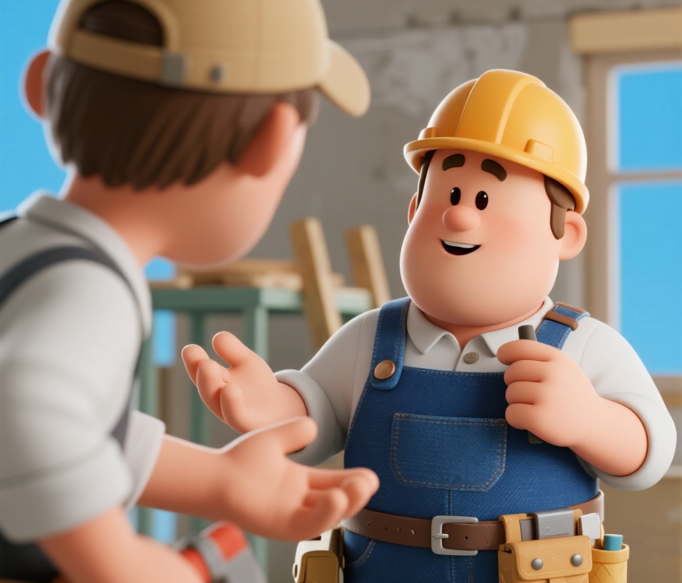 工头正在与业主洽谈